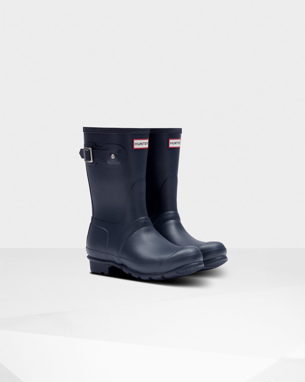 Womens Short Rain Boots - Hunter Original Insulated (34WJKLOEG) - Navy